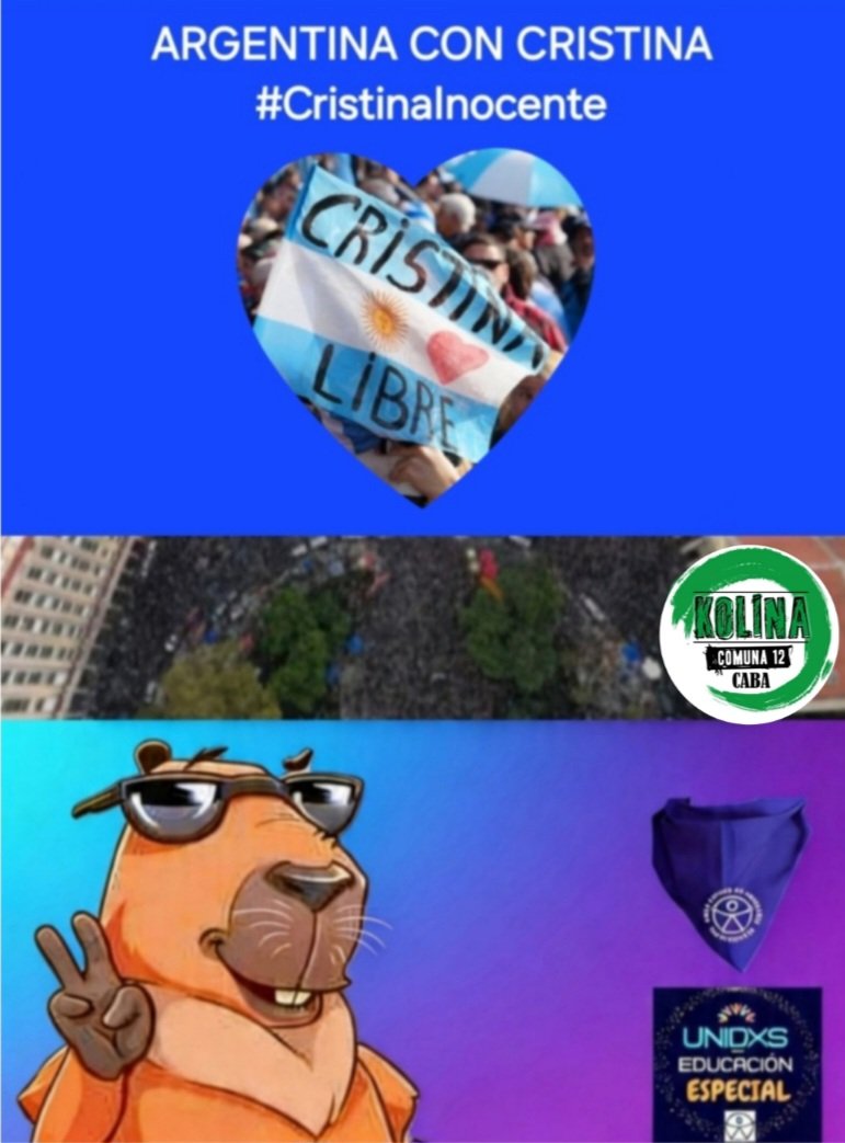 colcer_marcela's tweet photo. #cristinakirchner 

El 20 de junio, aniversario del paso a la inmortalidad de Manuel Belgrano y consagrado en su honor Día de la Bandera, Parque Lezama se vistió de Azul y Blanco al grito de ¡CRISTINA LIBRE! Injustamente presa y proscripta

CULPABLE DE ENFRENTAR A LOS PODEROSOS https://t.co/G0XyINz2EN