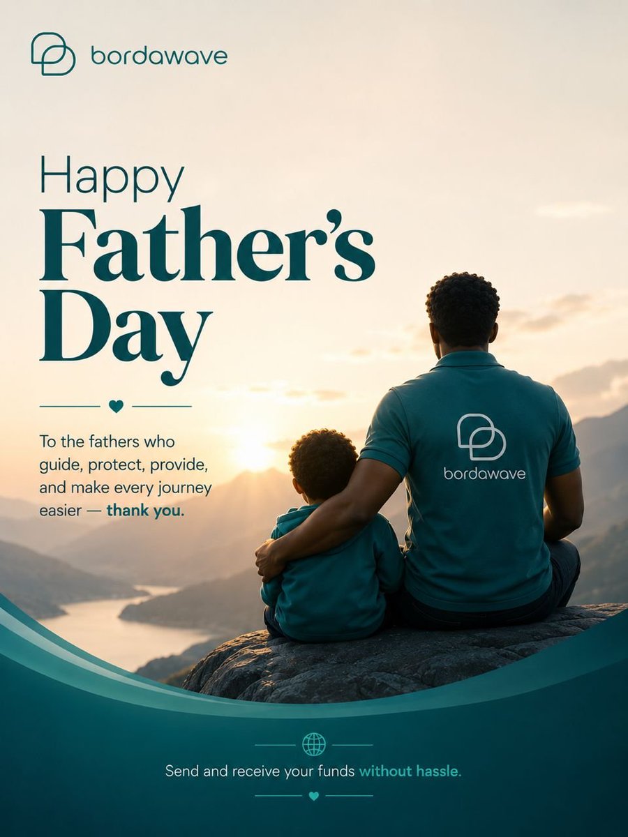 bordawave's tweet photo. Happy Father's Day. Thank you 😊 Fathers.
#inboundremittances #bordawave #undependentcontractor #GlobalTalentVisa #FutureofWorks #FintechAfrica #digitalnomadlife #freelancelife #gigeconomy #digitalcreator #freelancingtips https://t.co/g1dvh2Zm7H