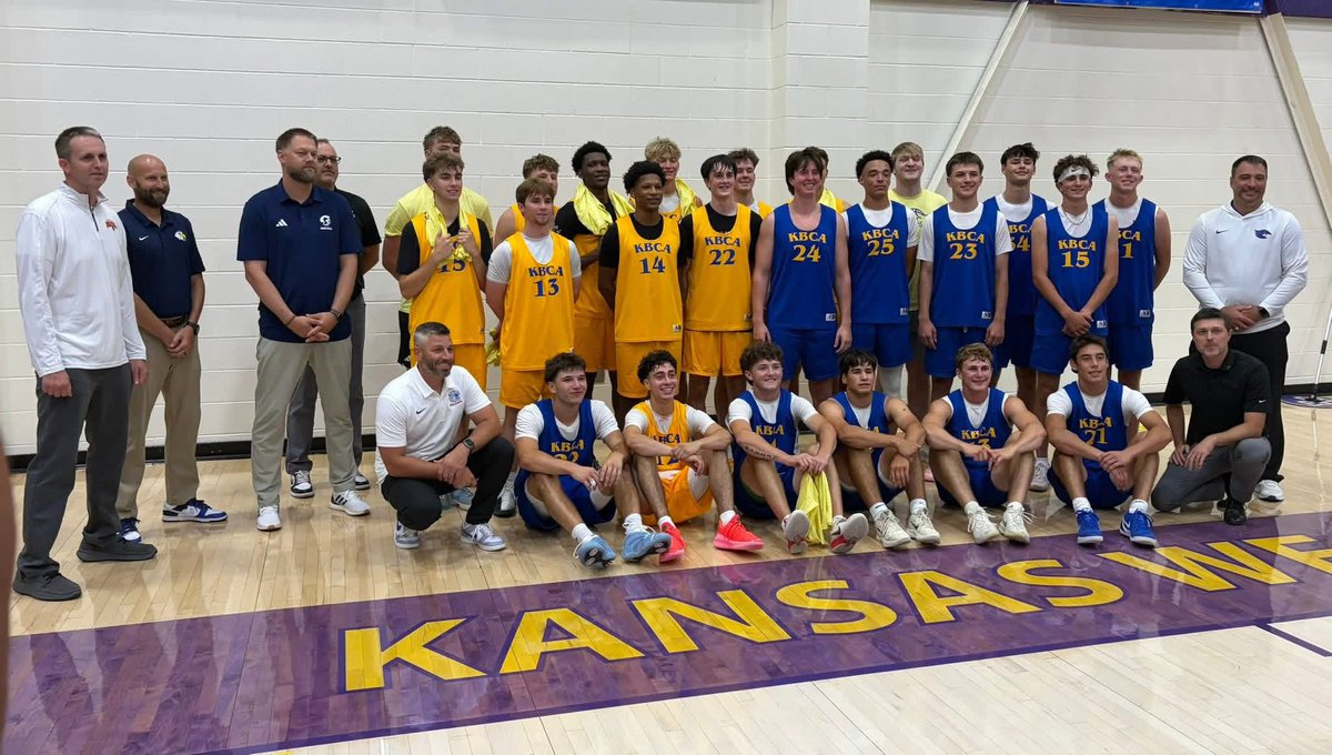 CollegiateHoops's tweet photo. A huge congrats to @sebas_datguy5 and @Collegiate23! Their “Gold Team” won the KBCA All Star Game last night 94-93. It is a tremendous honor to be selected to be a part of the most prestigious all star game in Kansas. Coach Schmitt was also recognized as the 3A Coach of the Year. https://t.co/ErxHWL6WSU