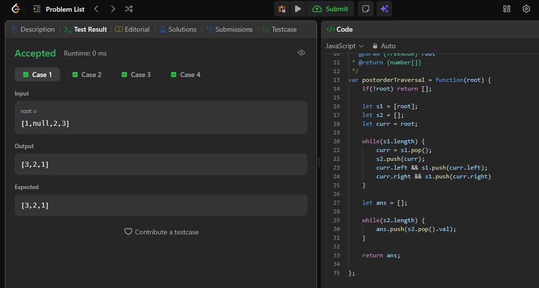 anuragc0des's tweet photo. Day 38/90 🚀
Solved LC 144, 94 & 145 using iterative tree traversals and stacks.
Also implemented the #AI layer for BharatAI:
• TF-IDF + Cosine Similarity recommendations
• LLM-powered eligibility reasoning
• Multi-turn AI Assistant
#100DaysOfCode #DSA #FullStackDevelopment https://t.co/J2YLAfewrU