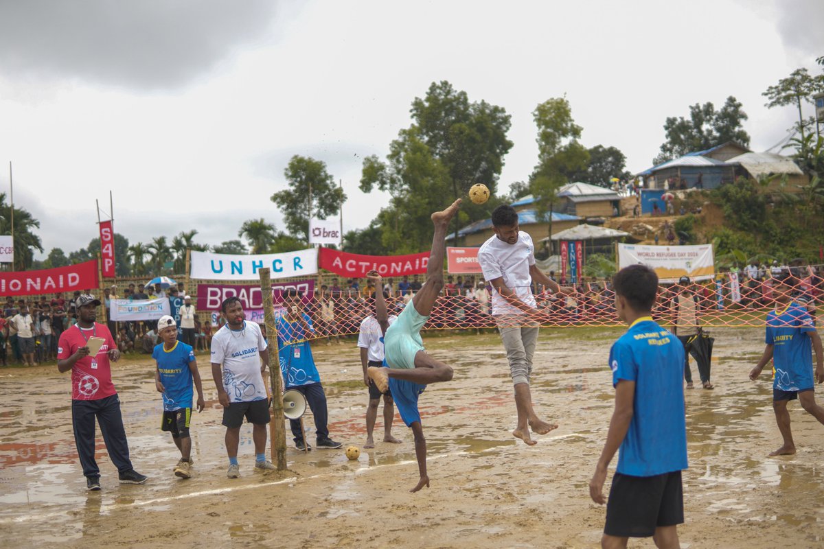 jamalho010's tweet photo. On World refugees day 2026,
UNHCR in Bangladesh , BRAC , ActionAid Bangladesh  and other UN agencies organized“Sports For Solidarity” activities in the camp 4 Extension football field 
#WorldRefugeeDay
#photography
#refugees
#sports
#solidarity
#rohingyarefugees https://t.co/Y8OmSBZoeQ