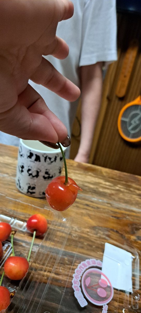 fumihiro_e's tweet photo. あらかわいい🍒
山梨行って買ったサクランボから発見😂😂😂 https://t.co/Jj3IoglXQV