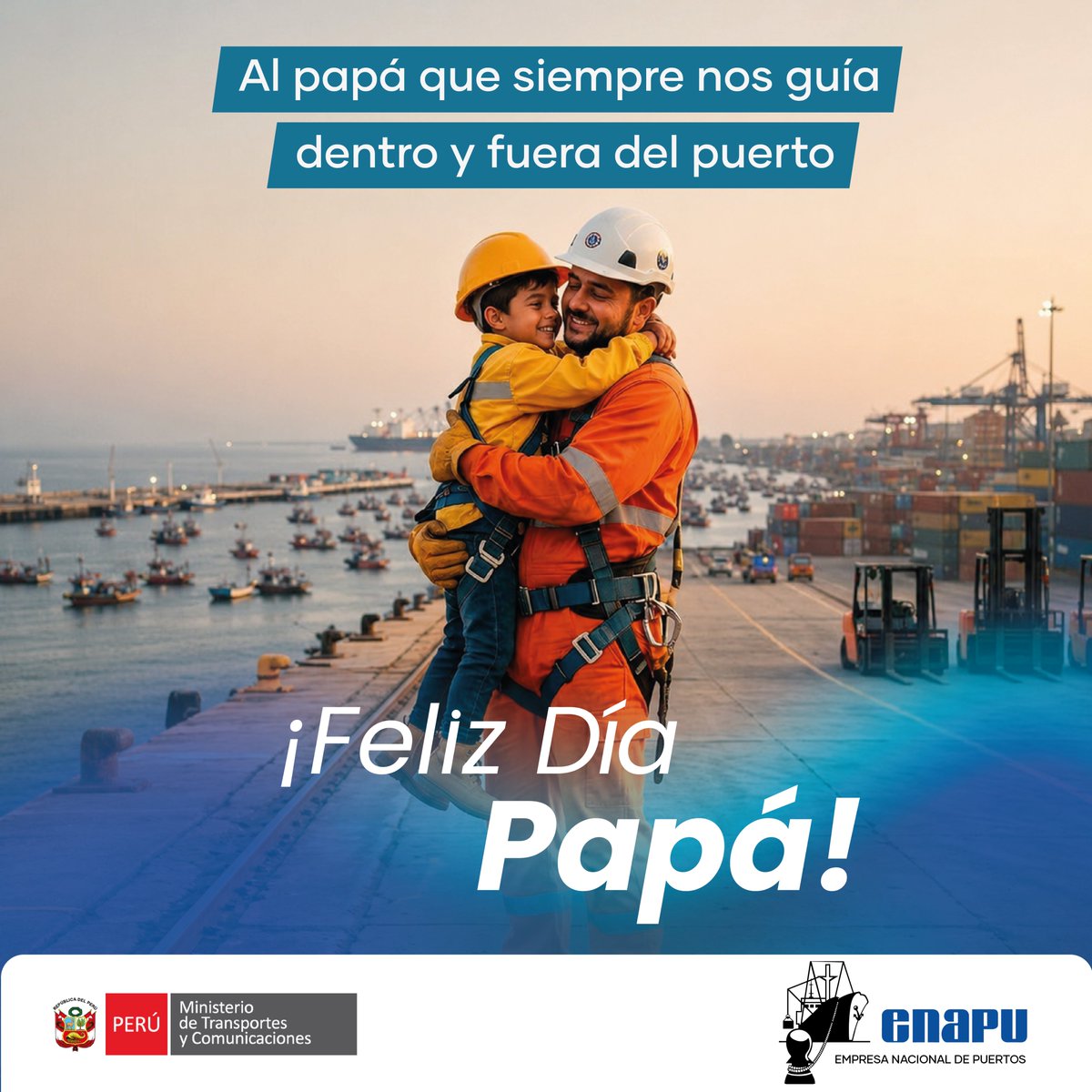 enapuperu's tweet photo. ⚓En ENAPU saludamos a todos los padres peruanos que nos demuestran que su legado no se mide en toneladas, sino en los valores que nos dejan cada día. A quienes guían nuestros pasos y son siempre nuestro mejor destino: ¡Feliz Día del Padre! ✨@MTC_GobPeru #DíaDelPadre #ENAPU https://t.co/7DYz4UQY4U