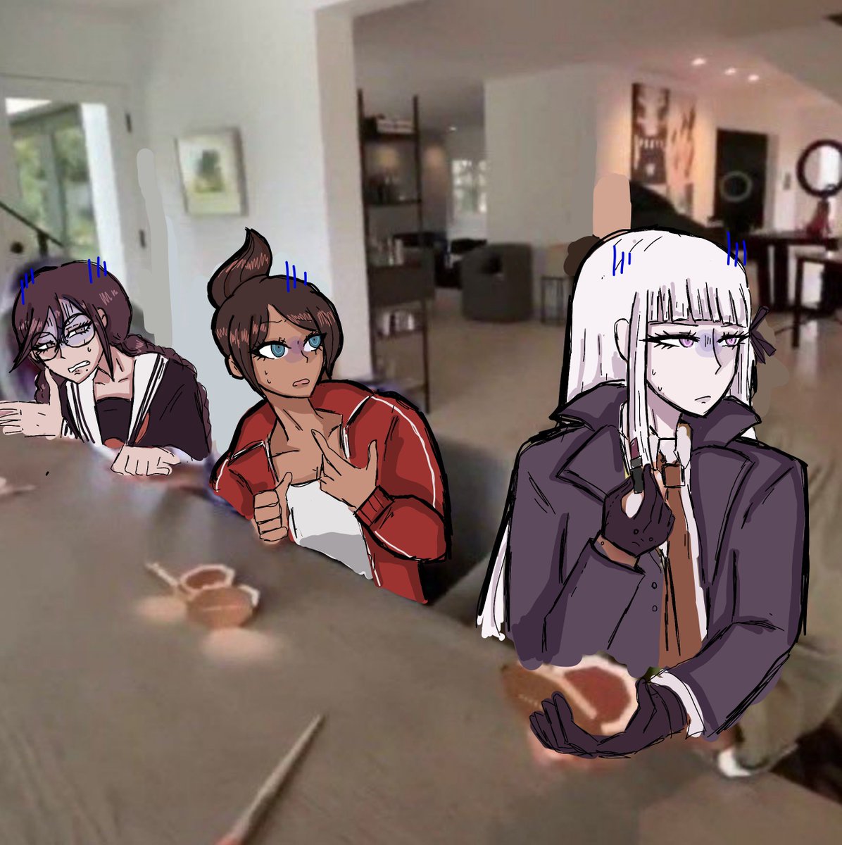 kokomaky_saki's tweet photo. Bro... the girls' real reaction when they saw that Yurika actually gave Yasuhiro a chance and it wasn't a joke😭😭🔮 https://t.co/QpWrt2QKUX