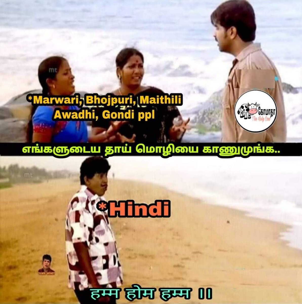 kowmaram's tweet photo. மூன்று மொழி படிக்கனும்னு சொல்ற மூதேவிகள் 

முதலில் ஏர்போட்டில் இருக்கும் காவலாளிகளுக்கு இரண்டாவது மொழி குறைந்த பட்சம் ஆங்கிலம் சொல்லிக் கொடுங்கள் அல்லது அந்த மாநில மொழியாவது சொல்லிக் கொடுங்கள். 

இந்தியிலேயே பேசி உயிரை எடுக்கிறானுங்க ஒரு எழவும் புரிய மாட்டேங்குது 😥
#stophindi https://t.co/tKgZsiI0Z9