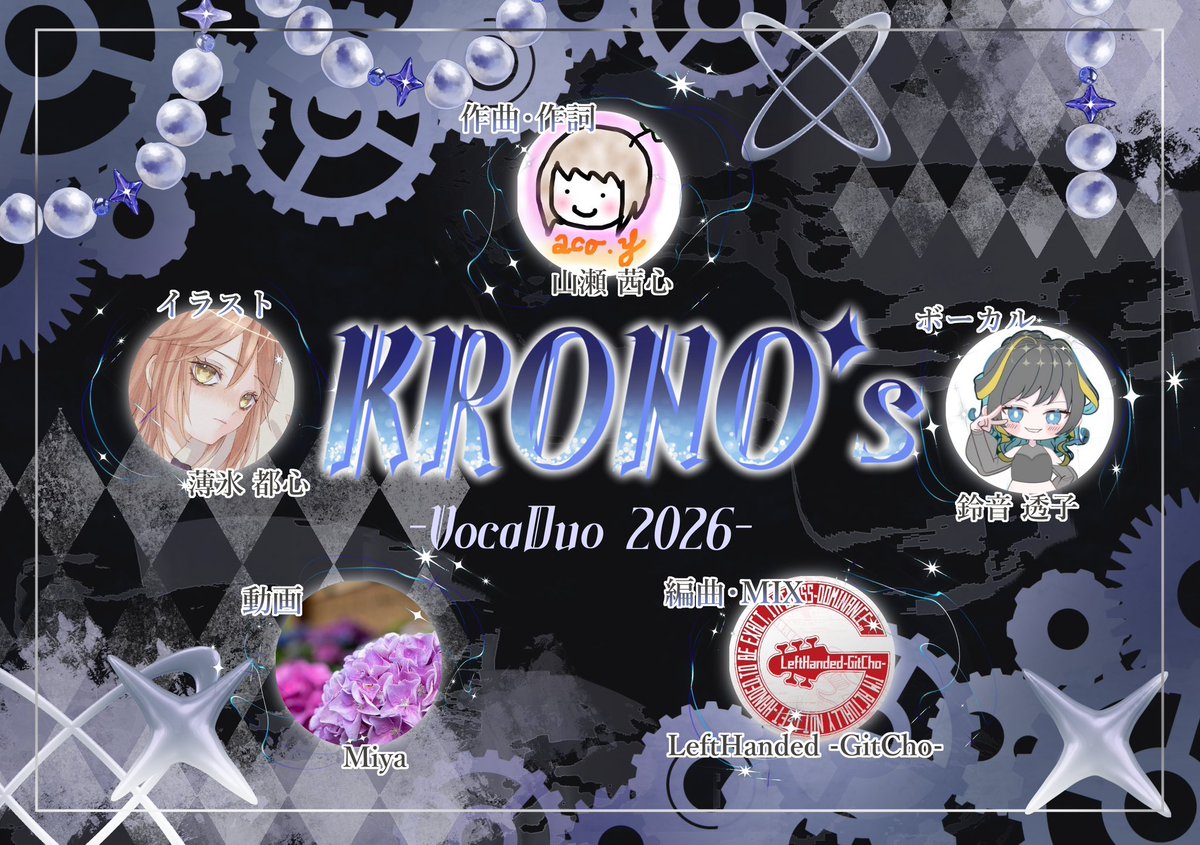 yamaseaco's tweet photo. RP>ボカデュオ2026「KRONO´s」の参加作品は、ぎっちょさんのニコニコ動画アカウントから投稿されます☺️！

6/26（金）18:00公開です🕰️
お楽しみに！！！ https://t.co/N8D5Vjomq3