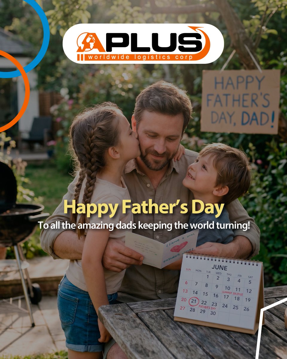 aplusworldwide's tweet photo. Happy Father's Day to all the amazing dads keeping the world turning! At Aplus Worldwide Logistics, we want to give a special shout-out to the fathers working hard in the logistics sector. #FathersDay2026 #AplusLogistic https://t.co/NcWc2WZHrY