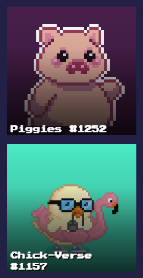 adrrosdel's tweet photo. Para celebrar el evento regalaré algunos vinos y un par de NFTs. Concretamente estos dos. Un piggie y un chickverse. Que salen con decoraciones durante el evento. Así que nada, nos vemos luego. Y ya os iré comentando los otros premios de Heidi si los consigo. 😉 https://t.co/ADP4yAfMGB