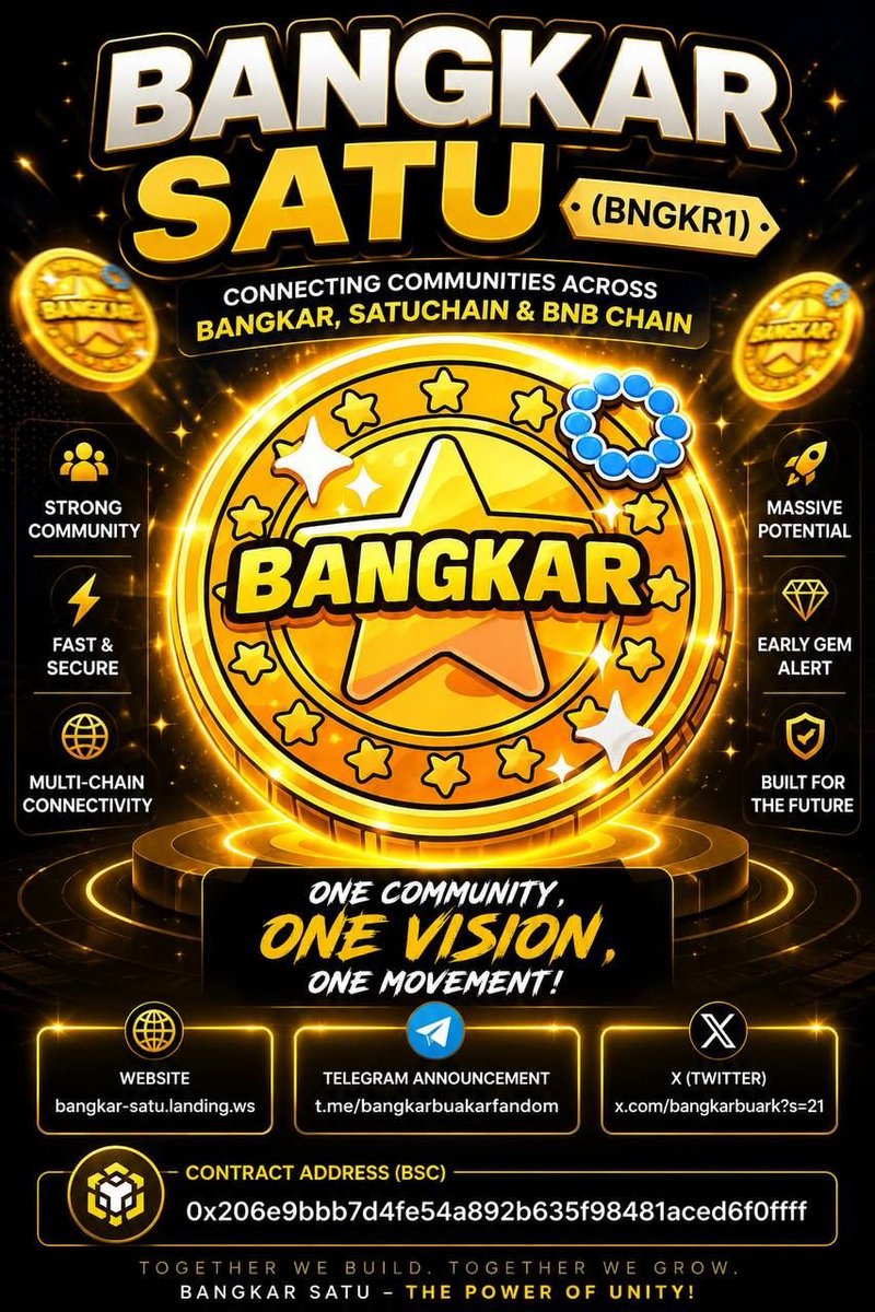 bangkarbuark's tweet photo. 🔥 BANGKAR SATU (BNGKR1) 

The movement is growing fast 
Uniting communities across BANGKAR, SatuChain &amp; BNB Chain 

🚀 Launch Page :
https://t.co/xbWuZqYtAX

🌏 Website:
https://t.co/lFRWfw1WC4

📄 CA (BSC):
0x206e9bbb7d4fe54a892b635f98481aced6f0ffff https://t.co/iGc9DTdqrI