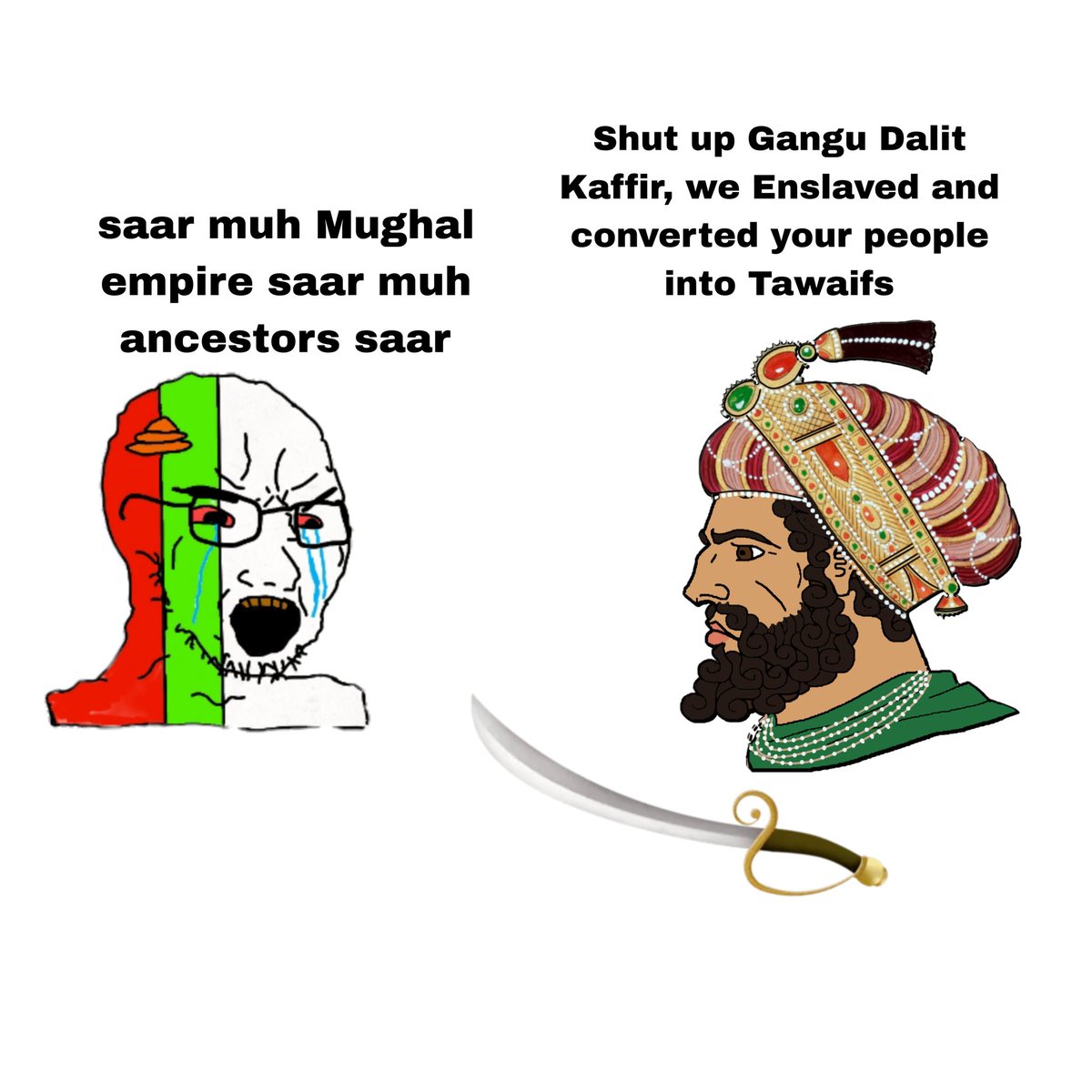 sambus_1's tweet photo. @urdu_kangz Hindustan wasn't run by you Gangu Dalit Shudra low caste indian converts, these empires were built by Mughals, Afghans and other central Asians and Persians, they enslaved your ancestors, they converted you guys into tawaif and now you Dalits make them your fathers. https://t.co/NN2oRaqhcp