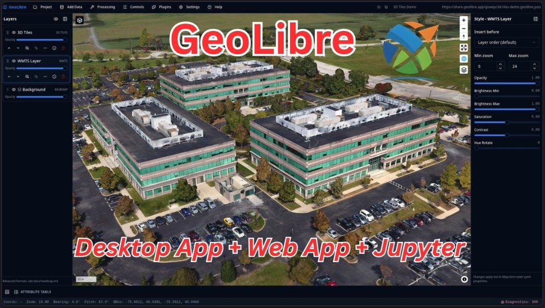 dayjournal_nori's tweet photo. 軽量なクラウドネイティブGIS「GeoLibre」🗺️
MapLibre GL JSとTauriで構築されDesktop・Web・Android・Jupyterで動作。GeoParquet・PMTiles・3D Tiles・COGなど幅広く対応。DuckDB Spatial SQLもブラウザ上で実行できます。圧倒的なスピードで日々進化中。
https://t.co/jcwQnAQNCU
#foss4g #foss4gj https://t.co/mniCT5opG0