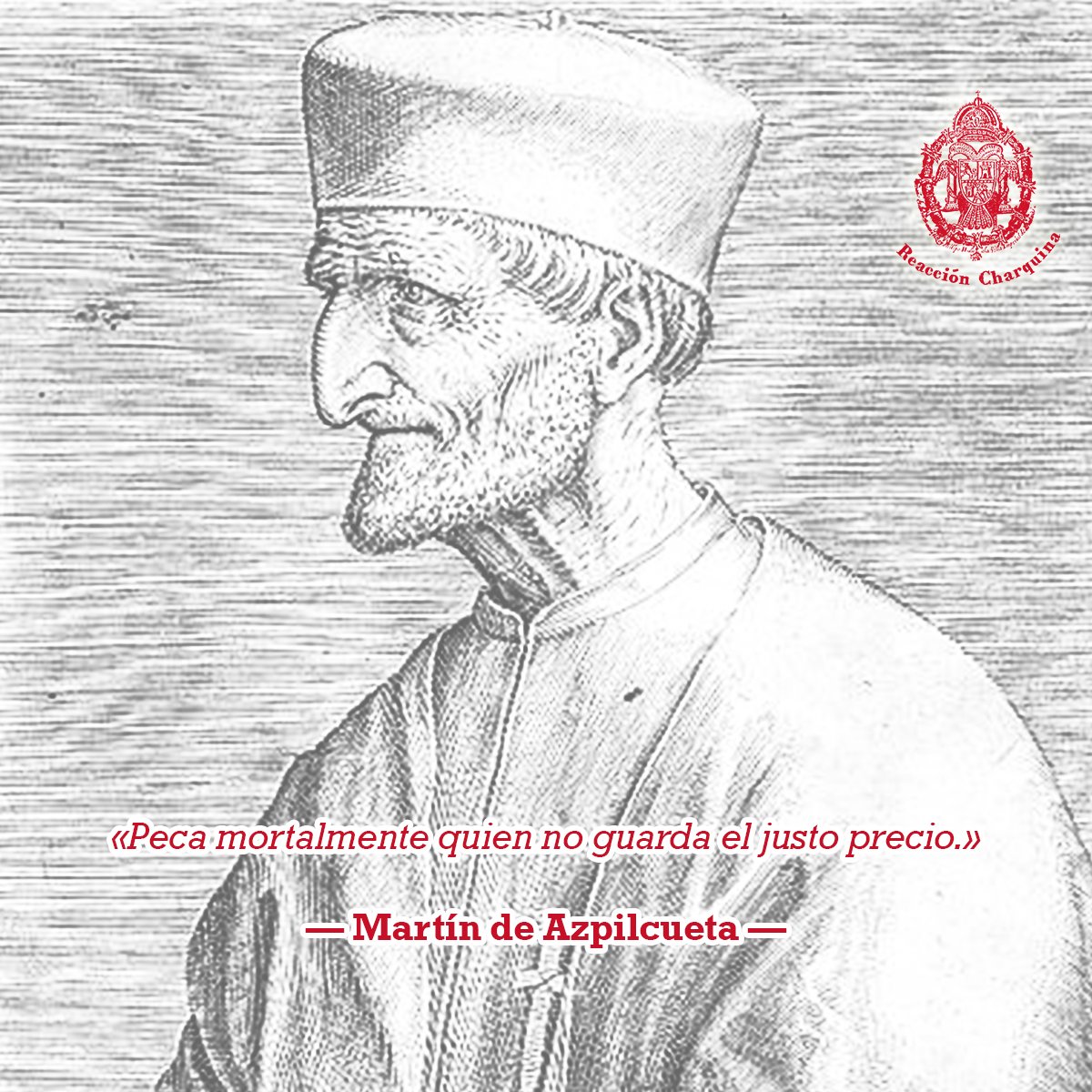 RCharquina's tweet photo. 📚 Martín de Azpilcueta: doctor de Salamanca
📝 #UnDíaComoHoy de 1586, falleció el gran Martín de Azpilcueta Jaureguízar, C.R.S.A., conocido también como el Doctor Navarrus, #sacerdote, #teólogo, #filósofo y #economista español. https://t.co/5jj2uQwWYy