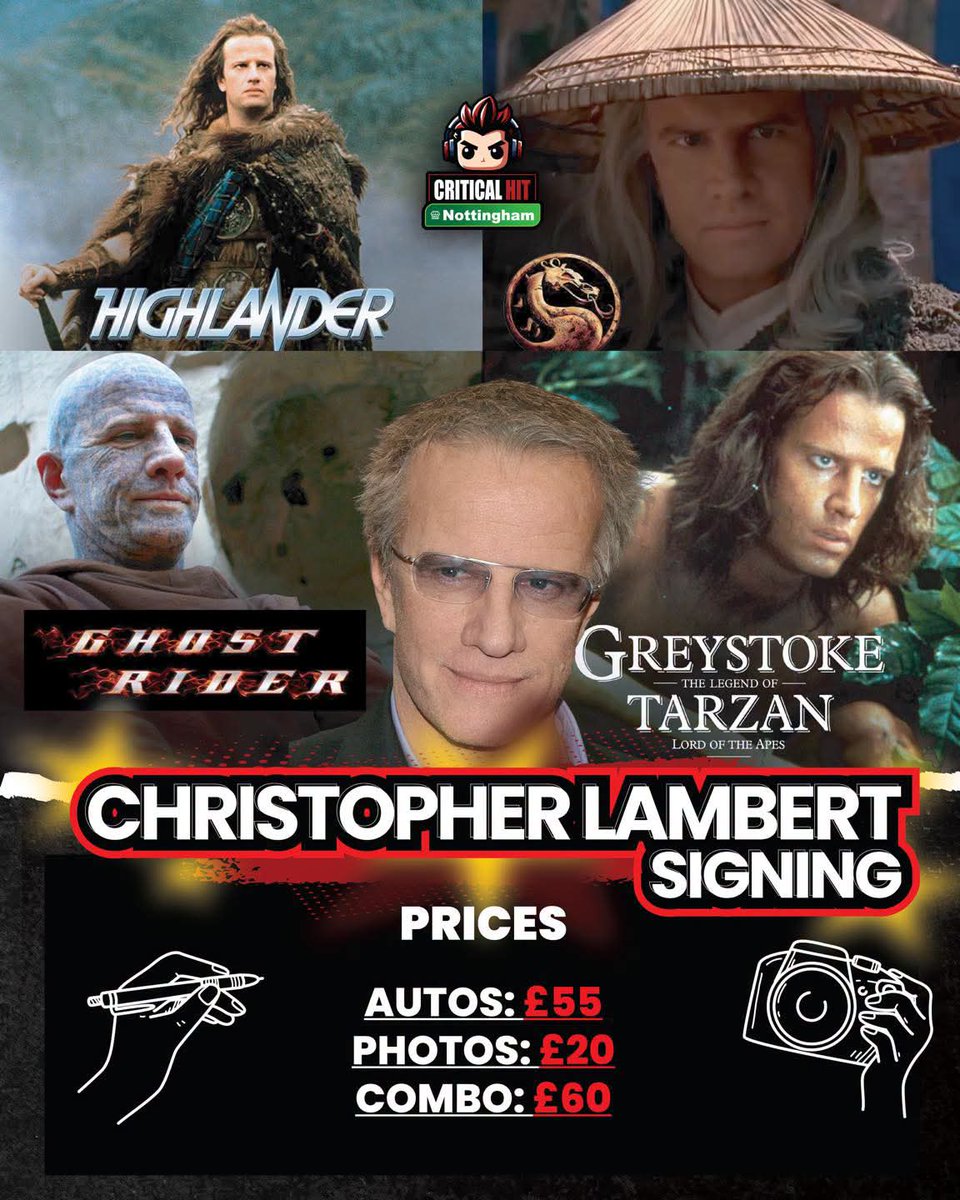 Caveman107's tweet photo. Me meeting Christopher Lambert yesterday at Critical Hit Nottingham #Highlander https://t.co/iR8JapLaFo