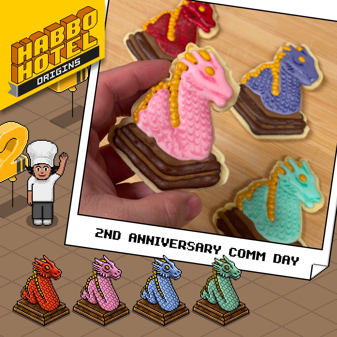 vincentleet's tweet photo. As part of the @HabboOrigins 2nd Anniversary Community Day, we got our virtual chef hats on and baked some cookies on live on stream!

Missed the stream? The VOD is up now!
👉 https://t.co/1RXHkBUhVj

#Habbo #HabboOrigins https://t.co/nGxH2pYM5v