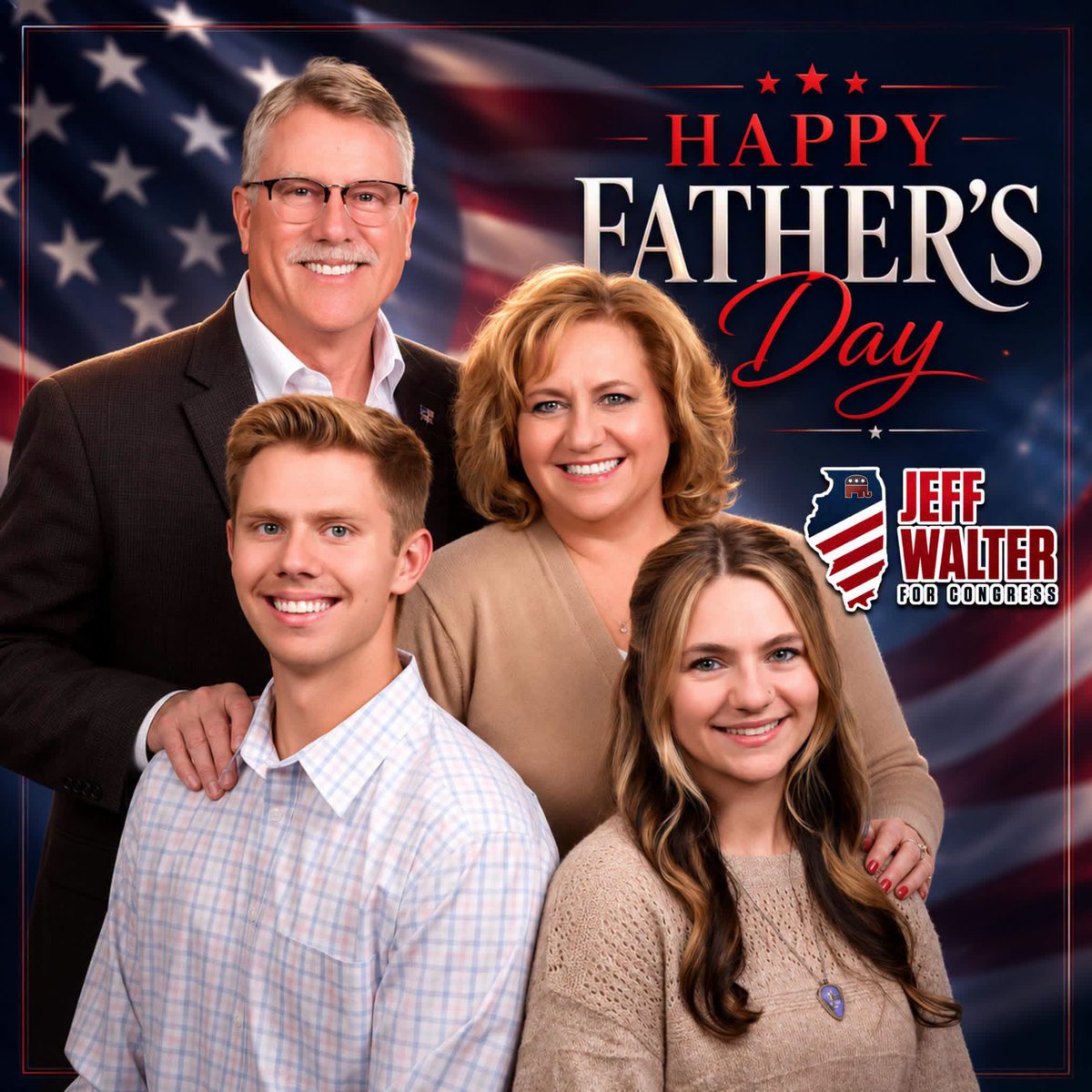 JeffWalterIL's tweet photo. Happy Father’s Day to all the dads, grandfathers, stepfathers, and father figures who help shape our families, communities, and future generations.

Today we celebrate the men who lead by example, work hard, make sacrifices, and are always there when their families need them most. The lessons, values, and strength that fathers pass down leave a lasting impact that extends far beyond their own homes.

Whether you’re spending the day with family, remembering a father who is no longer with us, or being celebrated yourself, may your day be filled with appreciation and great memories. #twill #District11 #IL11 🇺🇸