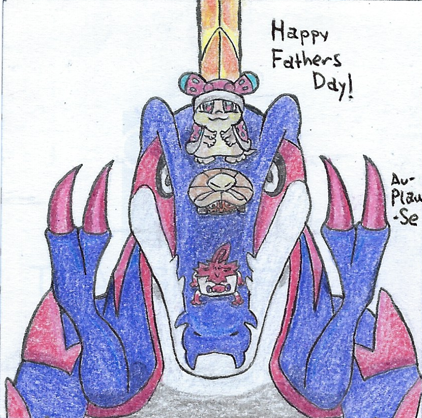 AuPlau's tweet photo. Fanart I did for @RjamezV and @Lockstin . Happy Father's Day! #fakemon #pokemon #lockemon #fanart #art #artwork #tofrug #snugooi https://t.co/yJ9EzYUMst
