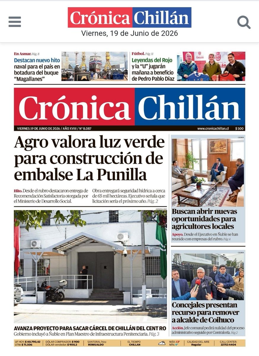 damikgi's tweet photo. Ñuble lleva décadas esperando el Embalse Punilla.

La RS es una buena noticia, pero ahora necesitamos gestión, plazos claros y decisión política para que esta obra se ejecute.

Sin seguridad hídrica no hay desarrollo agrícola, inversión ni futuro productivo para nuestra región. https://t.co/TfBegP3TXa