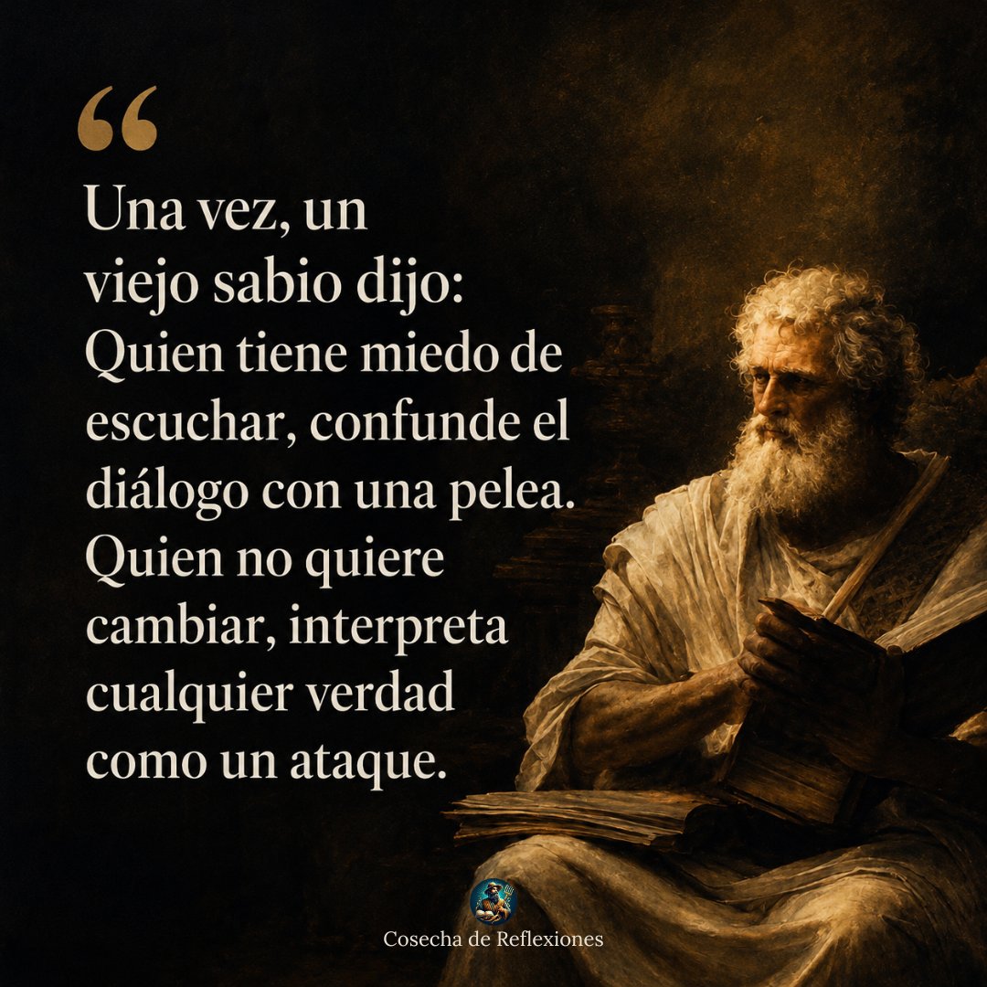 CosechaRFX's tweet photo. La diferencia entre crecer y quedarte igual está en cómo recibes lo que no quieres escuchar. El que se defiende de toda verdad incómoda se condena a repetir los mismos errores para siempre 📜

#CosechaDeReflexiones #Sabiduria #Reflexión #estoico https://t.co/nX7oiRi9E1