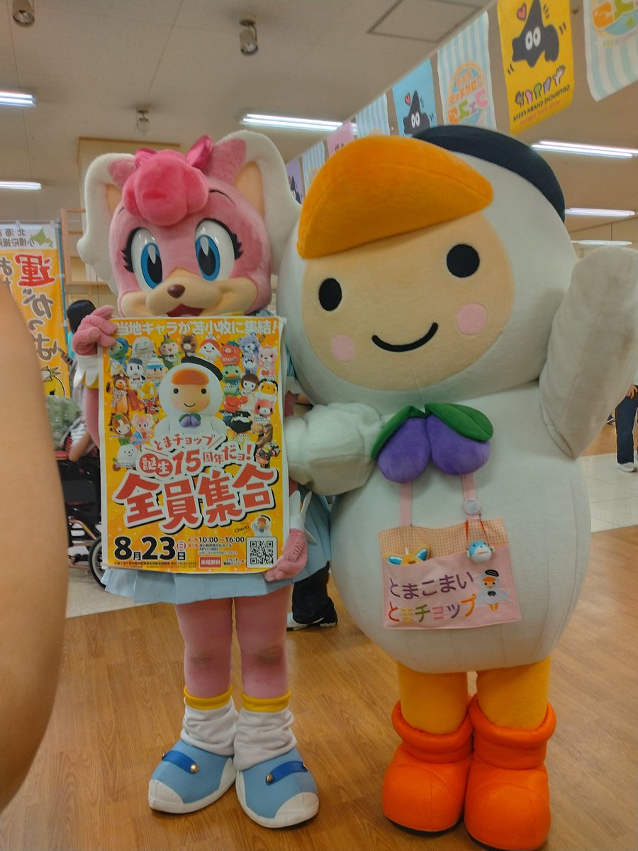 Rws_82's tweet photo. とまチョップの宣伝の看板を持ってあげる
エイルルネットさん❤︎
優しい世界線☺️♡

 #エイルルネット
 #とまチョップ
 #フェスタお写真どうぞ
#北海道ご当地キャラフェスタ https://t.co/eUVwtt7fLF
