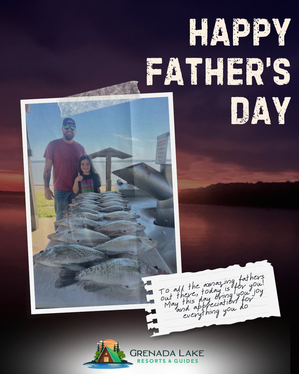 GrenadaResorts's tweet photo. Happy Father's Day to all the dads, grandpas, and father figures who taught us how to bait a hook, cast a line, and appreciate the great outdoors. 🎣💙
From all of us at Grenada Lake Resorts, Happy Father's Day!
#FathersDay #GrenadaLakeResorts #FishingMemories https://t.co/A7DI13VqTE