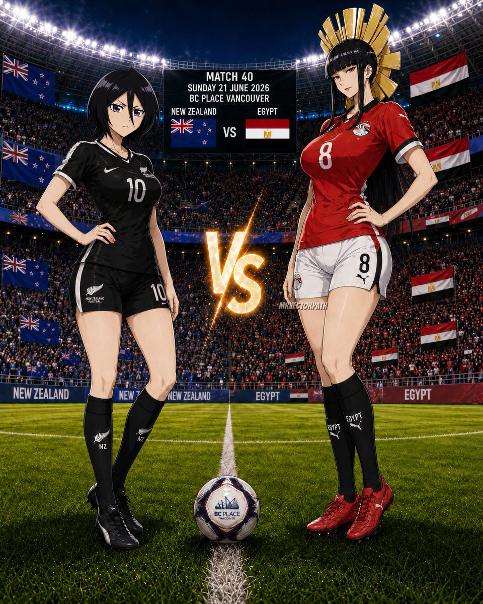 Mrvector_path's tweet photo. World Cup Matchday: Bleach Girls Edition ⚽🔥

Soul Society enters the stadium.

🇪🇸 Spain vs Saudi Arabia 🇸🇦
🇧🇪 Belgium vs Iran 🇮🇷
🇺🇾 Uruguay vs Cape Verde 🇨🇻
🇳🇿 New Zealand vs Egypt 🇪🇬

Reiatsu rising. Bankai energy on the pitch.

Who are you backing? 👀⚔️

#WorldCup2026 #Bleach https://t.co/d4ZQdaEuXJ