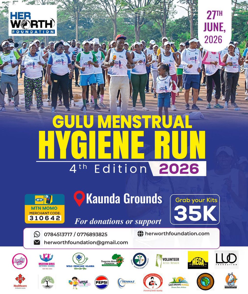 Moshug2561's tweet photo. I’m genuinely excited to be joining the people of Gulu City this year for the #GuluMenstrualHygieneRun2026 4th Edition hosted by @Her_Worth_fndn on the 27th June 2026 at Kaunda Grounds!

To everyone in Gulu, and Northern Uganda at large let’s support this great initiative https://t.co/mLDViHWlzT