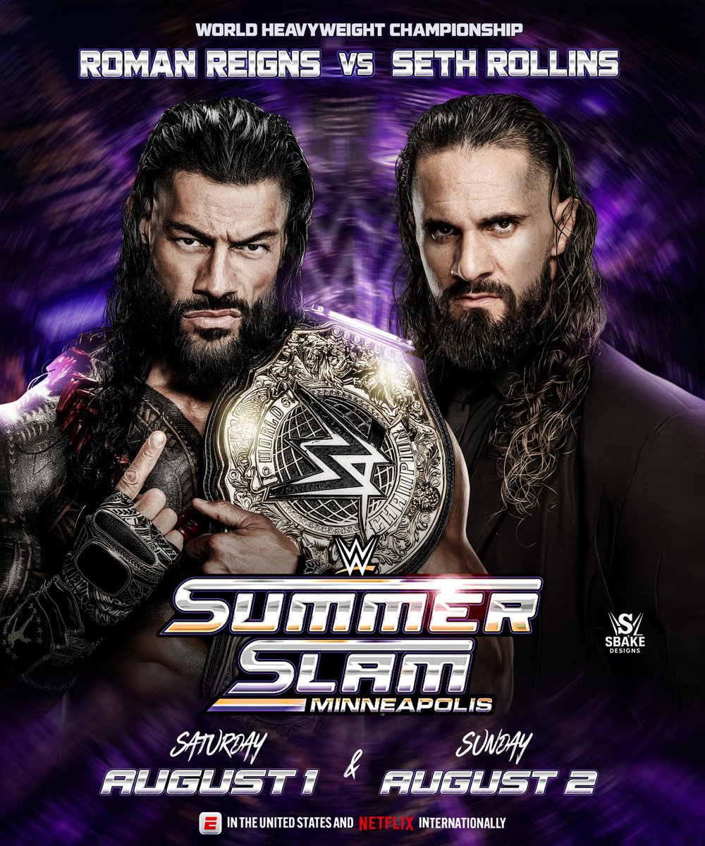 SbakeDesigns's tweet photo. SummerSlam Night Two Main Event

#WWE https://t.co/rac62iBaH1