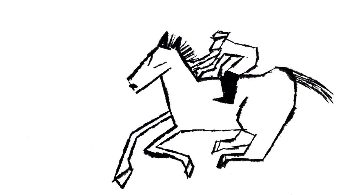 htnkui's tweet photo. 【今日の絵】はじめて競馬場に行って、馬が本気で走ってるところを見て、めちゃくちゃ感動したんですね。馬は美しい。順位が決まったとき、会場全体が溜息の渦とでもいうんですかね、負けた―っていう空気が広がるのを目にしたのも衝撃だった。 https://t.co/yO9bI3Mhni
