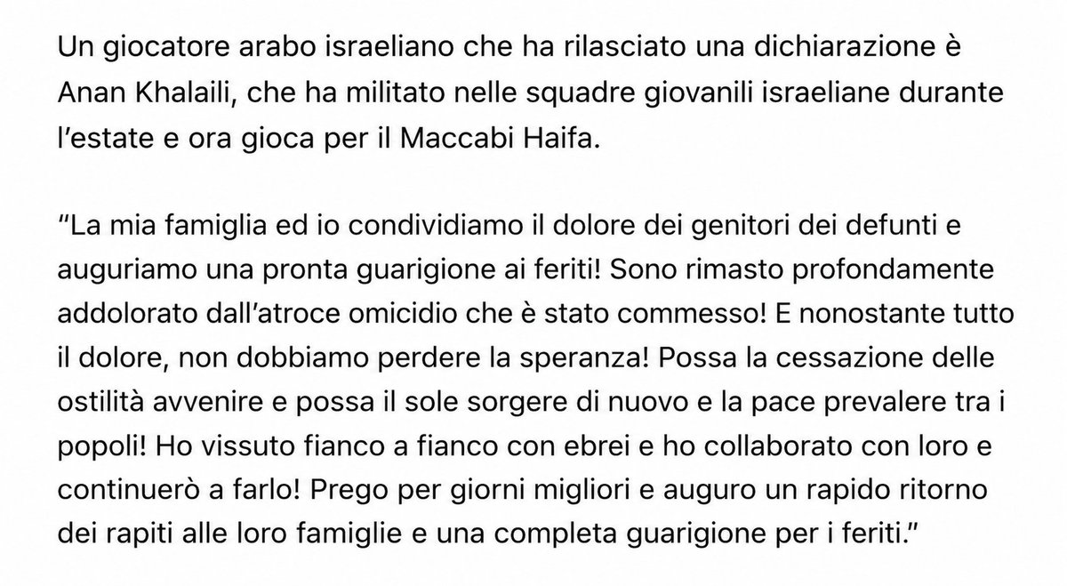 pelota45's tweet photo. @HeadOfStocazzo @AnnEmrys_ Ovviamente fake news visto che non esiste notizia a riguardo. 

Aggiungo questa dichiarazione di Khalaili dopo il 7 ottobre, verificata e non buttata a caso tanto per nel mucchio

Ditemi se vi sembra l'intervento di un soldato dell'IDF o di un sionista.

Dal TheJerusalem Post. https://t.co/pIoqnU249z