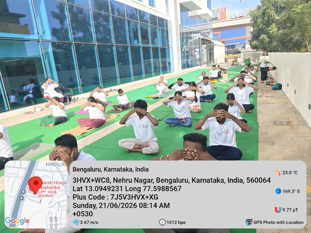 NssSfgc's tweet photo. 🧘 International Yoga Day 2026

NSS Volunteers of Seshadripuram First Grade College, Yelahanka, participated in the International Yoga Day Celebration at SPARSH Hospital, Yelahanka, promoting health, wellness, and mindfulness.
YogaDay2026 #NSS #SFGC #YogaDay @_NSSIndia https://t.co/3Kp17y2Ly5