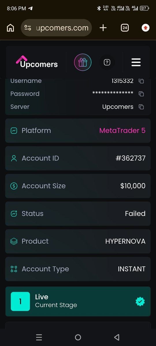 propfirmtrack's tweet photo. This trader (@aizazu64) after closing 2 profitable trades on his $10K account. @upcomers_com breached his account without any solid reason.

@PropFirmMedia, @trustedprophub &amp; @propfirmeye – Raise your Voice for this trade. https://t.co/pUshDfgzD7