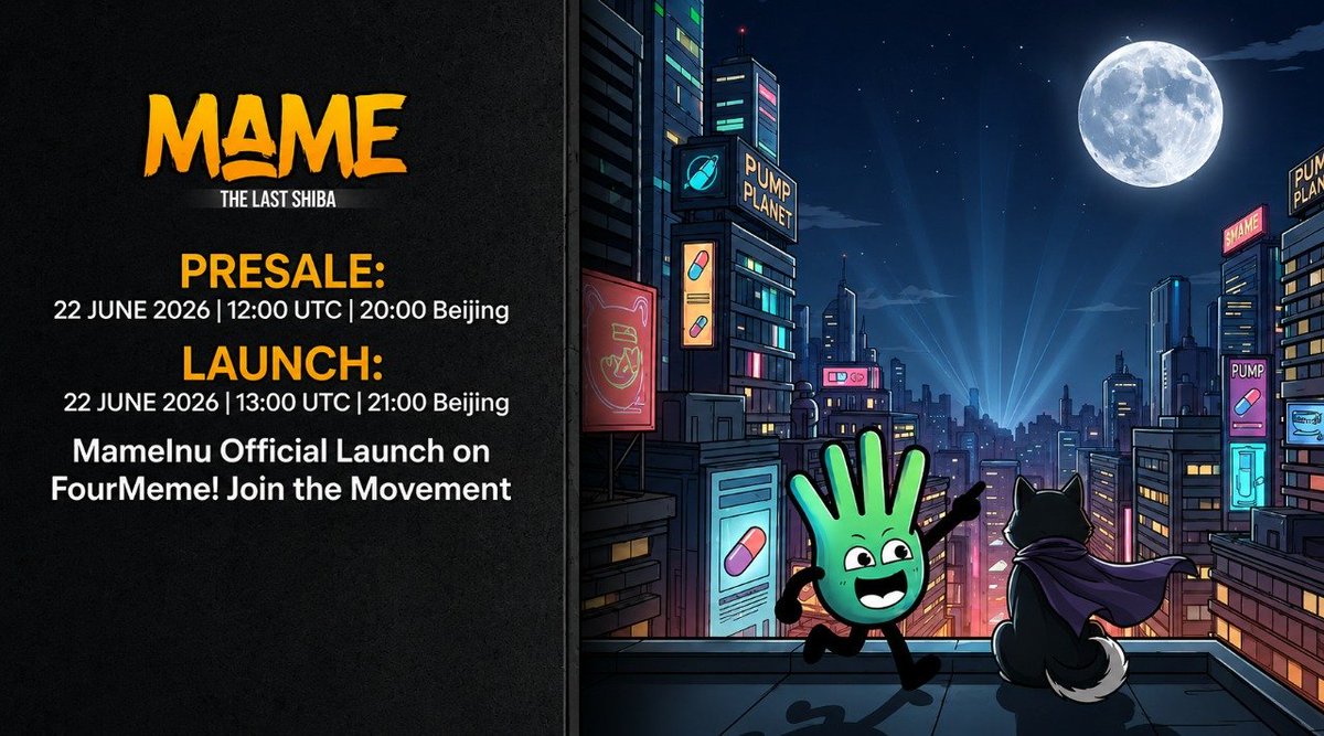 CryptoGosh09's tweet photo. Been waiting for this update Green Fam!

Mame presale is set for June 22, 12:00 UTC on https://t.co/2KF4g1S123. 200 BNB hardcap, 1 BNB max buy. WL only.

Launch follows at 13:00 UTC, just one hour later.

Ready to see how this one plays out.

https://t.co/dq61vAQJvV https://t.co/HRQIGjdvE9