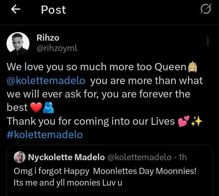 rihzoyml's tweet photo. It has been 3 years since I became a fan of @kolettemadelo 🌙 You are very special Queen And am happy for finding you, LOVE U ❤️
#fyp #kolettemadelo #moonlettesstaywithkolette #moonlettes #moonie #moonies https://t.co/S3ijM84R6G