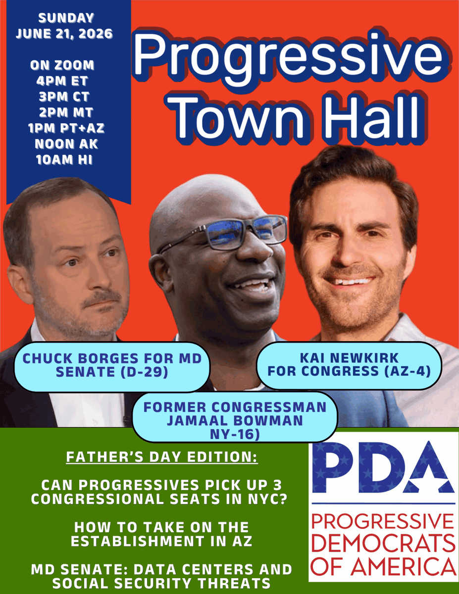 pdamerica's tweet photo. Today at 4pm ET / 1pm PT: Progressive Town Hall (Father's Day Edition)

Register here for the Zoom invitation:
https://t.co/XnbMMgD9Gl https://t.co/3sXuWLkp2e