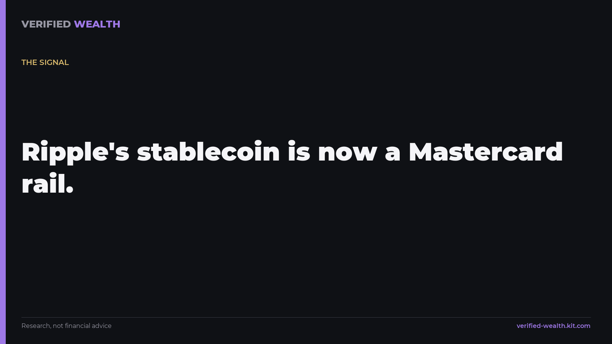 VWFADZ's tweet photo. $XRP holders: Mastercard just added Ripple's RLUSD to its official settlement stablecoins.

The No.2 card network now moves money on Ripple rails. This is the adoption thesis going live.

#XRP #crypto https://t.co/EgzOc2KttM