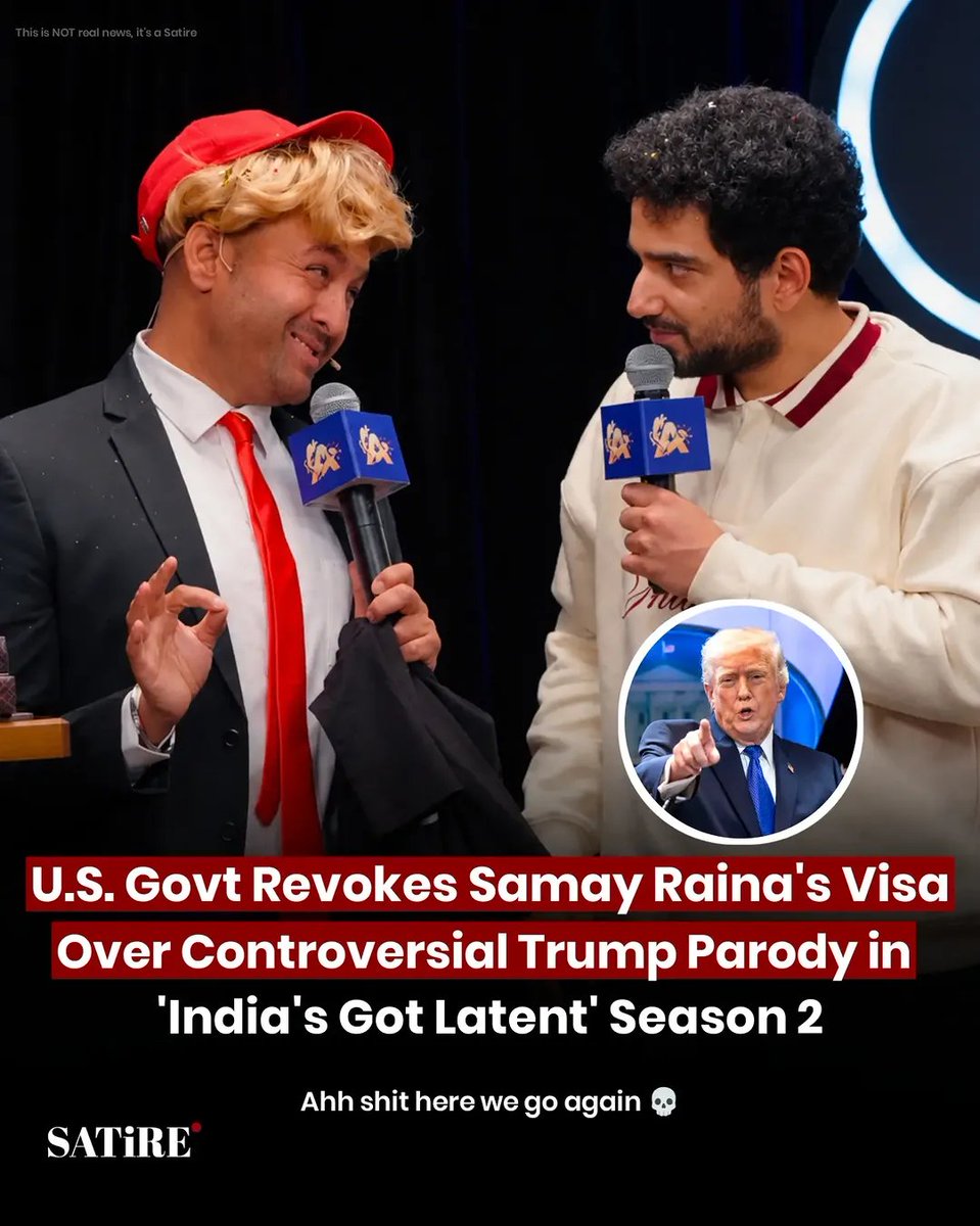 valarr_dohaeris's tweet photo. U.S. govt revokes samay raina's visa over controversial trump parody in "India's Got Latent" season 2 https://t.co/vQ2hISdvHs