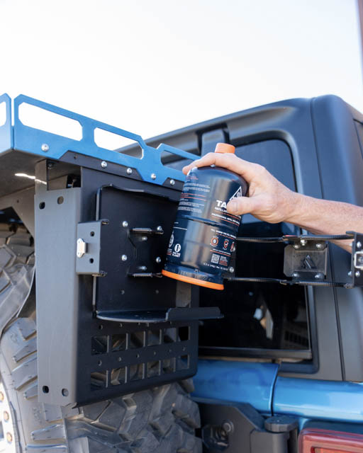 GoAdventureLab's tweet photo. One of those upgrades you don't think about until you use it.

Clean propane storage, easy access, and no more loose bottles bouncing around the rig.

Built for the camp setup, the trail setup, and everything in between. 

#overland #offroad #madeintheusa #adventurelab https://t.co/6tWlPtiDYy