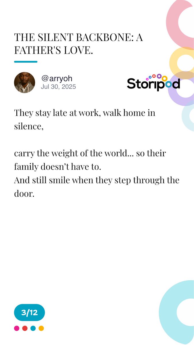storipodApp's tweet photo. Every father has a story.
Some are told around dinner tables.
Some are hidden in sacrifices nobody sees.
What's the greatest lesson your father taught you?
#FathersDay #Storipod https://t.co/y1PrYNgGgq
