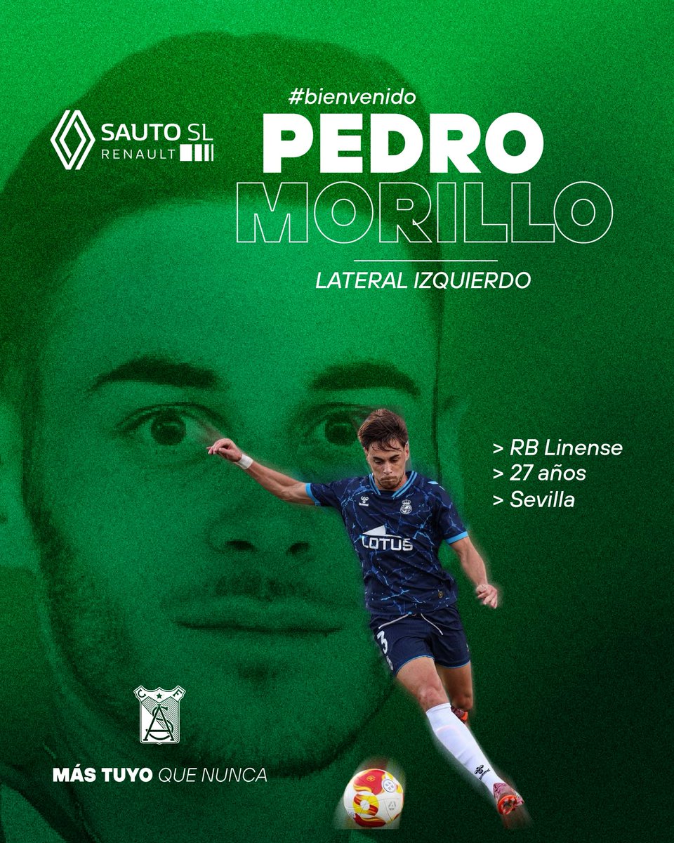 atcosanluqueno's tweet photo. Pedro Morillo se convierte en nuevo jugador del Atlético Sanluqueño

#BienvenidoPedro

👉 https://t.co/AFl9HX2xjU https://t.co/HuesuNhVcn