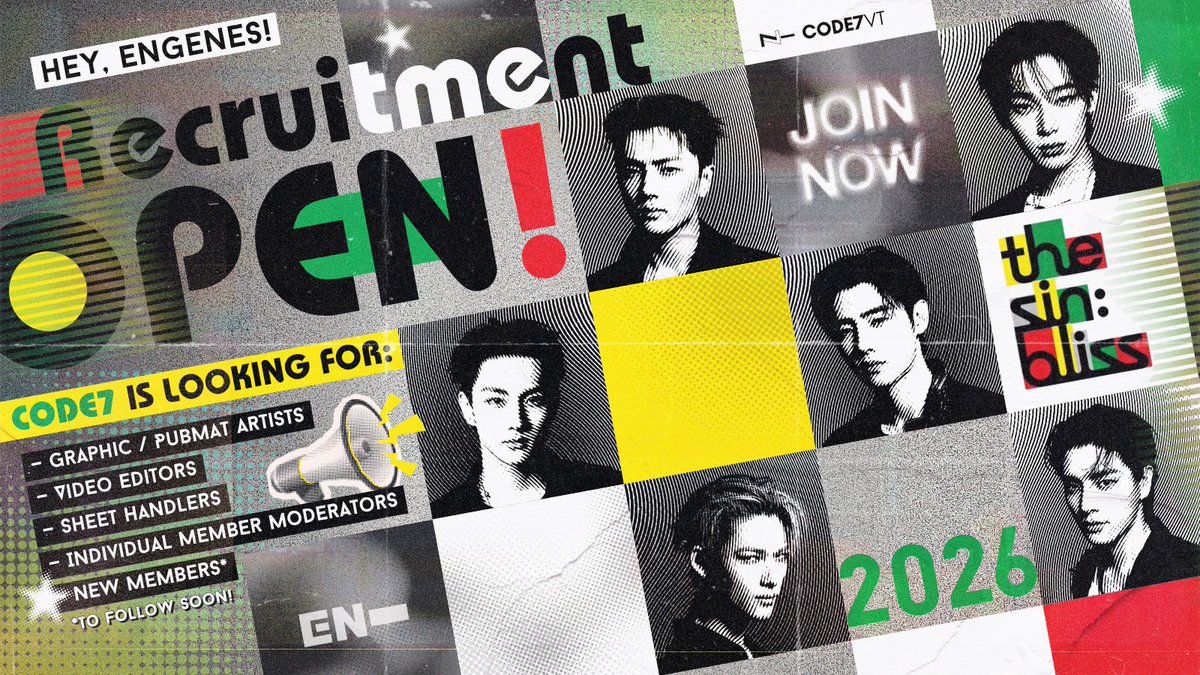 CODE7GLOBAL's tweet photo. [ADMIN]

Hello ENGENE! CODE7 is officially opening its doors to passionate, dedicated, and motivated individuals who are ready to join our admin team!

If you are here because of ENHYPEN and want to help fellow ENGENEs with voting guides, updates, projects, and fan activities, this might be the perfect opportunity for you!

• Check out the Google Form below for complete details, requirements, and responsibilities.

🖇️ https://t.co/S6wUhAX3bI

We’d love to welcome more ENGENEs who are ready to contribute and grow with our team. Don’t miss your chance to be part of CODE7! 

 @ENHYPEN_members @ENHYPEN #ENHYPEN #엔하이픈  #エンハイプン
