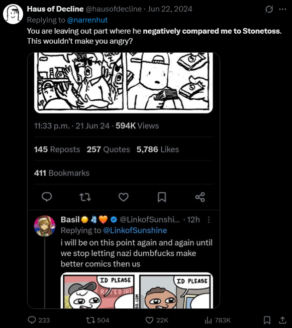 7er76's tweet photo. @Kabber47 @ShitpostRock "most of these tweets aren't comparing you to stonetoss." "what? there's a tweet comparing me to stonetoss right there you retard!" https://t.co/YlgQw1FfrM
