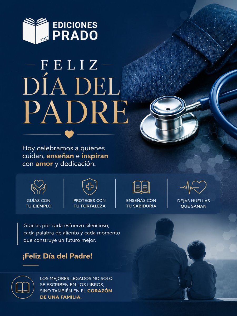 ediciones_prado's tweet photo. Feliz Día del Padre 💙
Gracias por ser guía, ejemplo y fortaleza.
Hoy reconocemos a todos los padres que con amor, dedicación y esfuerzo dejan una huella imborrable en sus familias.
¡Que tengan un día extraordinario!
Ediciones Prado https://t.co/9x4cMzhiGi