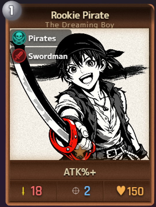 MindGate_dev's tweet photo. [Character Spotlight #08]
🏴‍☠️ Rookie Pirate — Pirates / Swordman

Early draw? Just play him. Reliable pick #1.

Both Swordman and Pirate synergies hold their value.
ATK scales up with every Wave too.

Won't carry you alone — but stabilizes your early game.

'MindGate'
Pool-building roguelike deckbuilder
#MindGate #indiegame #indiedev #roguelike #deckbuilder #gamedev
