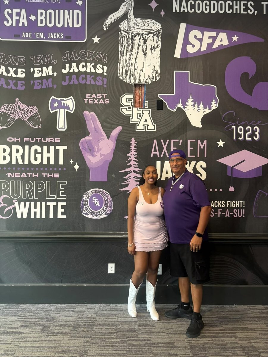 SFASU's tweet photo. Behind every Lumberjack is a story of support, encouragement and love.

Today, we celebrate the fathers and father figures who have helped shape our students' journeys and stood beside them through every challenge and achievement.

Happy Father's Day to all the dads who help make the Lumberjack experience possible! 💜🪓 

📸 check out our Facebook page for more photos!

#AxeEm #FathersDay