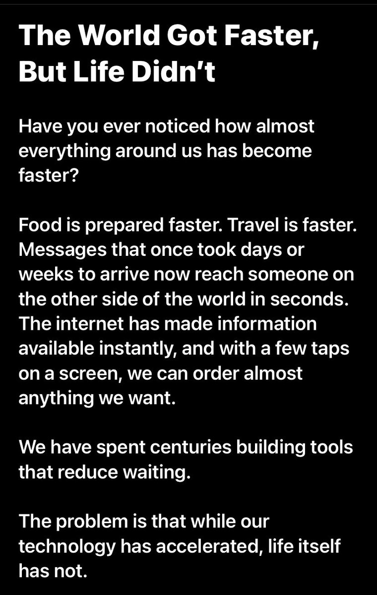 RubyDGr81's tweet photo. The World Got Faster, But Life Didn't https://t.co/Bl8gBsQze9