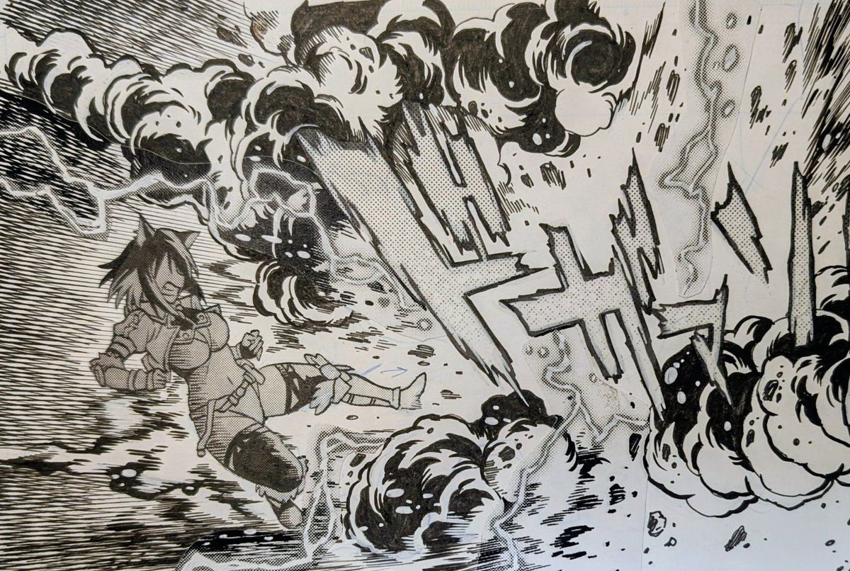 脱法テイマー第45話の原稿完成。爆発がいっぱい描けて楽しかったぞ。 