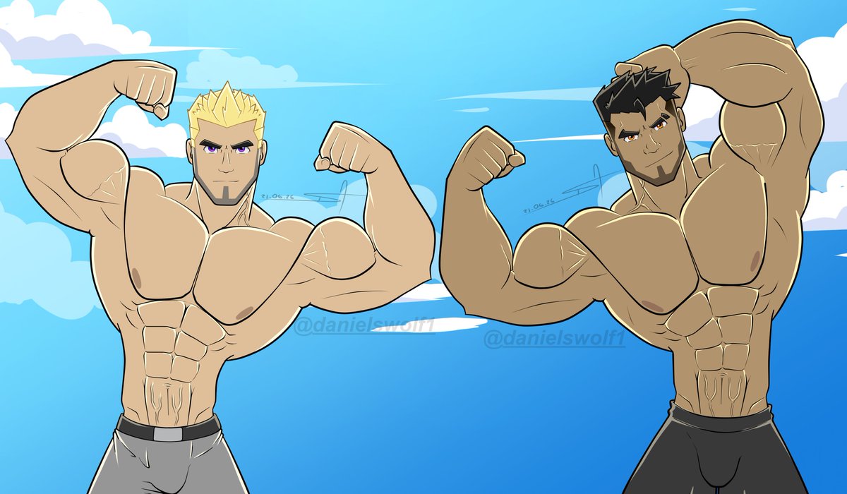 DanielsWolf1's tweet photo. Training for goals or training for gains ? 
Fritz  🇩🇪and Galen 🇲🇽 are my human OCs
#WorldCup #Germany #Mexico #Baraart #Baraartist #Soccer #GymLife https://t.co/8HwuJUuou6