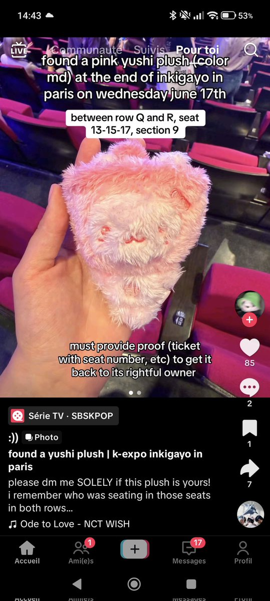 neozicheng's tweet photo. y a quelqu'un sur tiktok qui a retrouvé une peluche yushi à l'inkigayo si c'est à une oomfie d'ici ??? partagez on sait jms https://t.co/hnjYwy6Y27
