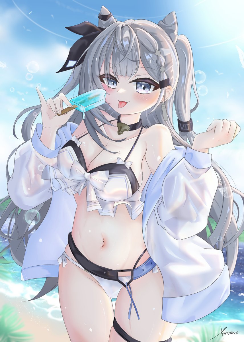 TamamoKira's tweet photo. umi,  mizugi, and waifu 
I try my best with the background
#Zetacrylic https://t.co/zDgCzxl27J