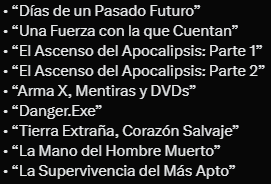 Notigamers5's tweet photo. Los títulos para los episodios de la temporada 2 de x-men 97 https://t.co/AxkST0QrSv